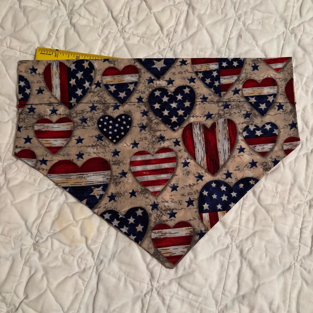 Patriotic Heart Dog Scarf